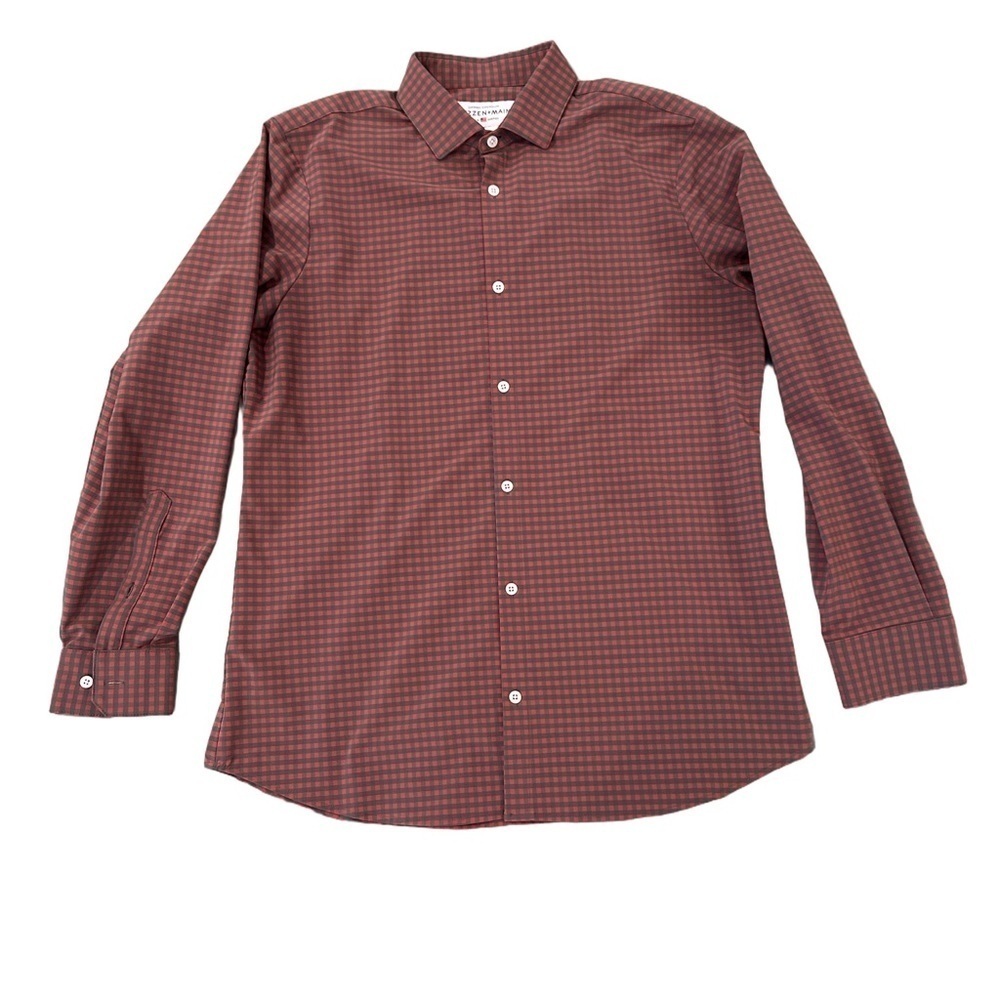 Mizzen and Main Red Brown Button Down Shirt